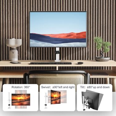 Кріплення для монітора Bracwiser - тримач для LCD/LED моніторів 13-32 дюймів, до 10 кг, регульована висота, VESA 75x75/100x100, MD7421