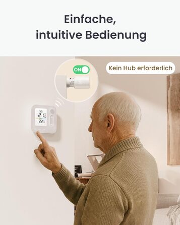 SwitchBot Розумний термостат на радіатор Bluetooth з керуванням через додаток, таймером, енергозбереженням, сумісний з Alexa, Apple HomeKit та Home Assistant (потрібен Hub) (Панель)