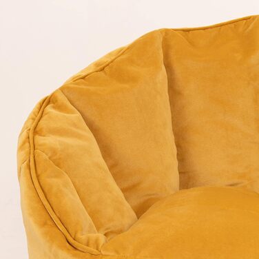 Крісло-мішок 'Sirena', жовте, оксамитове, плюшеве крісло-мішок XL для дорослих з наповнювачем для вітальні, великі кімнатні крісла-мішки Ochra Yellow Beanbag