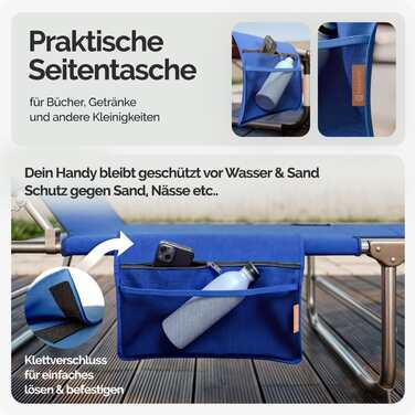 Шезлонг Ibiza Blue 190x59x29см Alu Sun Canopy