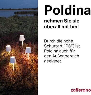 Zafferano Poldina Pro: Бездротова настільна лампа з торшетом Corten, сенсорне керування, для дому та саду, регулювання яскравості, 2200-3000K, 38 см