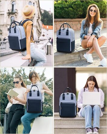 LOVEVOOK Рюкзак для жінок, рюкзак для ноутбука, рюкзак-рюкзак для подорожей, водонепроникний, сумка для роботи, рюкзак для жінок, велика шкільна сумка для підлітків, елегантний для школи, університету, подорожей, роботи, офісу, бежевий, хакі (15,6 дюймів,