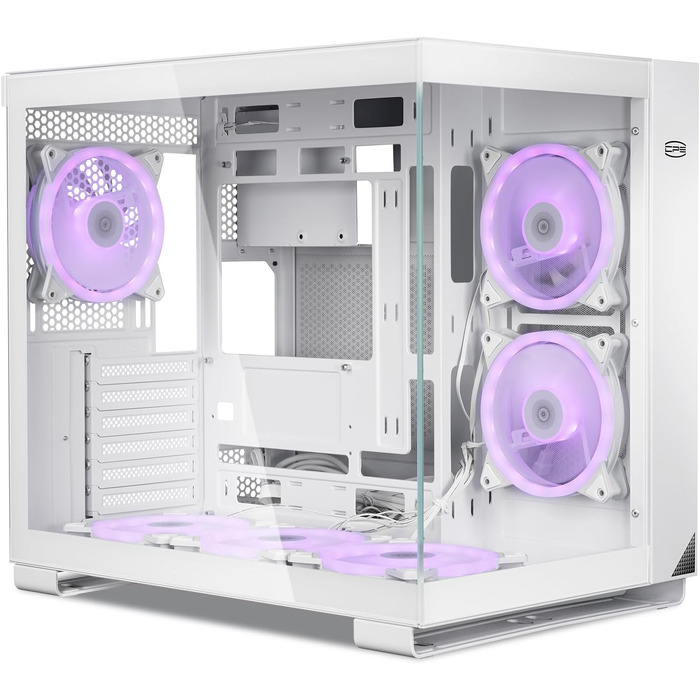 Комп'ютерний корпус ATX PCCOOLER C3T500 ARGB, 6 вентиляторів 120 мм, скляні панелі, безрамний дизайн, сумісний з RTX 40 серією, білий