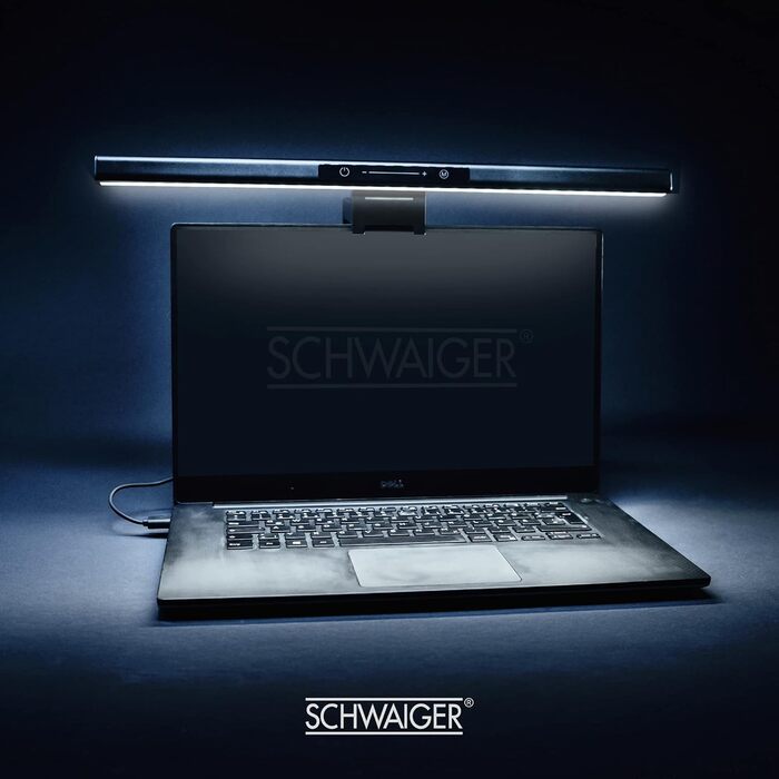LED лампа на монітор Schwaiger з USB-C, сенсорне керування, 1,5м кабель, для дому, офісу та ігор