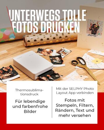 Canon Selphy QX20 – Портативний принтер для фотографій з Wi-Fi, термосублімаційний друк, USB-C зарядка, білий (без чорнил/паперу)