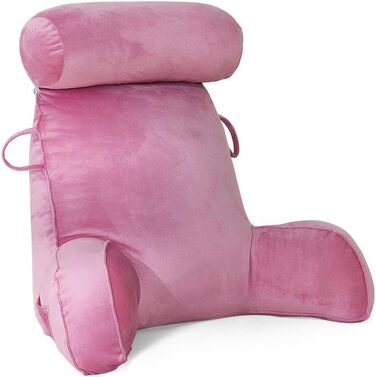 Подушка для читання Mingfuxin для ліжка, дивана, підлоги з регульованою підтримкою шиї та спини (Рожева)