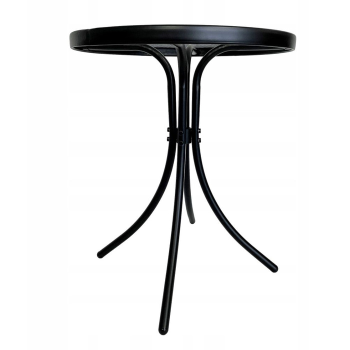 Комплект садових меблів із металу Kontrast, чорний, 3 предмети