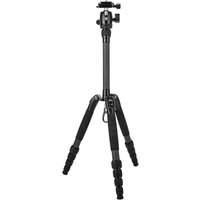 SIRUI T-025SK+B-00K туристичний ультралегкий штатив-тринога з вуглецевого волокна з кульовою головкою, висота 128 см, вага 0,98 кг, вантажопідйомність 5 кг