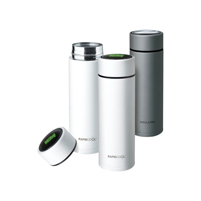 Nuby RapidCool™ - Готувальник дитячої суміші за 2 хвилини, з дозатором, ізотермічною пляшкою та цифровим дисплеєм - Ідеально для подорожей