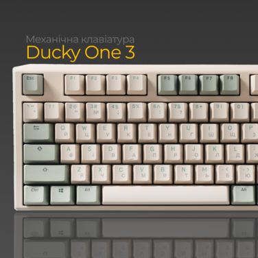 Механічна клавіатура Ducky One 3 TKL Cherry MX Red Matcha Cream UA