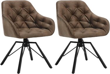 Крісло для їдальні WOLTU EZS61br-1 (2 шт.) з підлокітниками, штучна шкіра, металеві ніжки