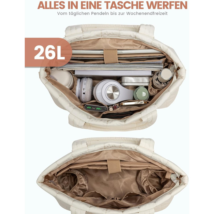 Сумка для ноутбука LOVEVOOK для жінок, 15.6 дюймів, бежева: робоча, для навчання, універсальна