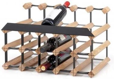Стильна полиця для вина RAXI™ Show Premium з дуба на 2 пляшки, розкішний дизайн