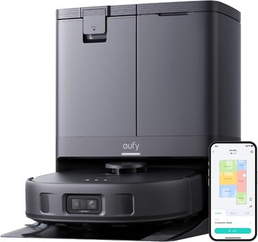 Робот-пилосос Eufy X10 Pro Omni з функцією миття та авто-дозаправкою, 8000Pa, 2 мопи з автомийкою та сушінням (відновлений)
