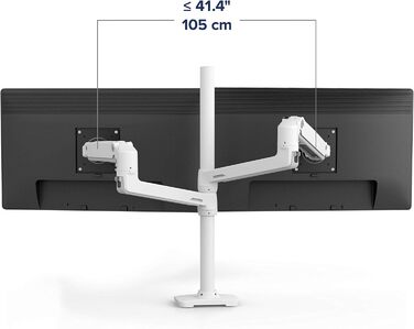 Кріплення для монітора Ergotron LX Dual Stacking Arm, Tall Pole, білий