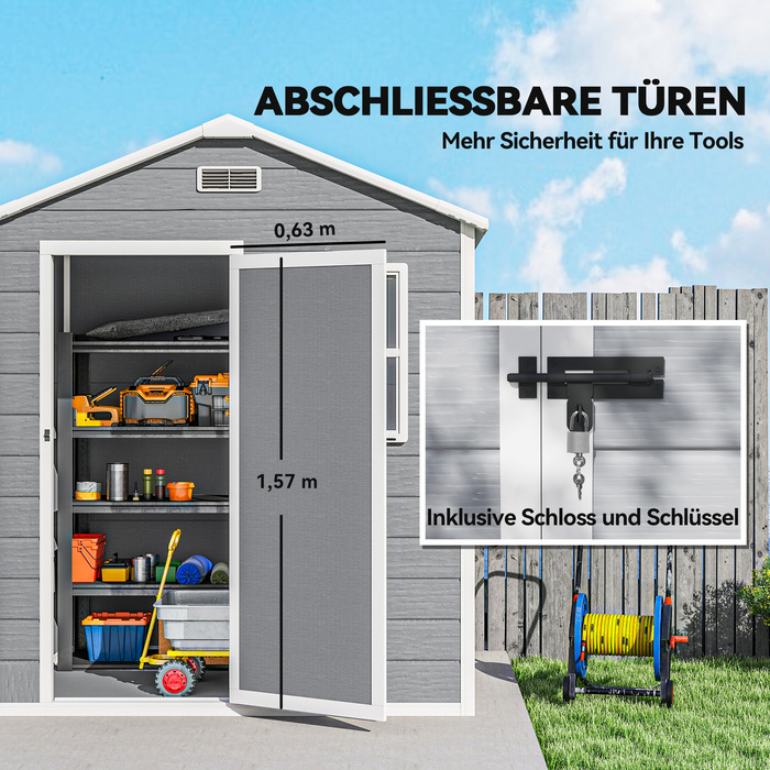 Гаражний бокс 1,9 м² 182 x 121 x 200 см. Садовий вокс з похилим дахом, підлогою та замикаючими дверима.