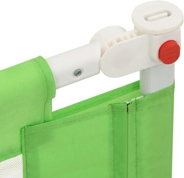 Бортик для ліжка дитячого vidaXL 200x25 см, зелений - захист від випадання, тканинний бортик для малюка