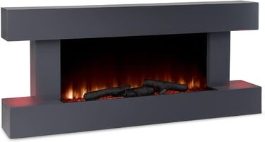 Електрокамін Klarstein Light & Fire 2 Smart, 2000 Вт, LED-імітація полум'я, настінний, з пультом і таймером, економний, корпус з МДФ, білий/чорний