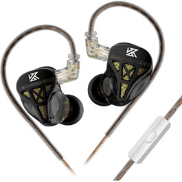 Навушники-вкладиші keephifi KZ DQS, 1DD IEM, динамічні, HiFi Bass, 3.5 мм, 2-pin, з мікрофоном, Чорний