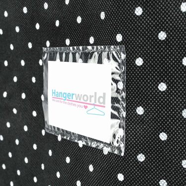 Дихаюча сумка для одягу Hangerworld 100см чорно-білий горошок