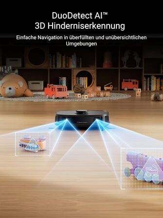 Робот-пилосос EUREKA J12 Ultra з функцією миття підлоги (самостійне очищення, миття та сушка), потужність всмоктування 5000Pa, обертова функція миття, Dual-LiDAR навігація, 3D уникнення перешкод, білий (чорний)