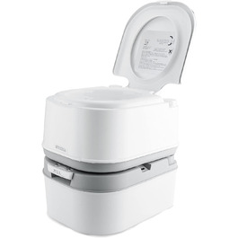 Мобільний туалет для кемпінгу з баком 24L та 20L, з бачком, покажчиком рівня води та щіткою