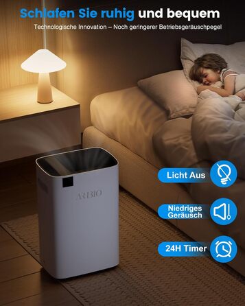 Електричний осушувач повітря 20л/день, високої продуктивності, з функцією сушіння білизни, таймером та системою відтавання, для приміщень до 200 м³/60 м², підходить для квартир, ванних кімнат, підвалів, гарантія 10 років