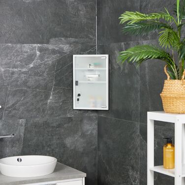 Шафка для медикаментів Relaxdays зі скляними дверцятами