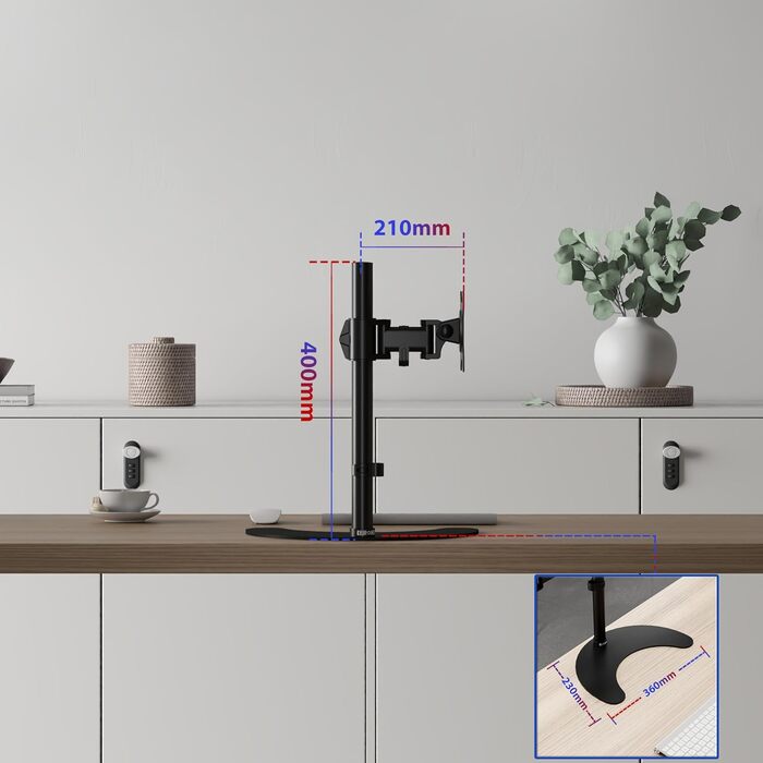 Підставка для двох моніторів Duronic DM35D2 | Регульована, поворотна, настільна, VESA 75/100, чорна
