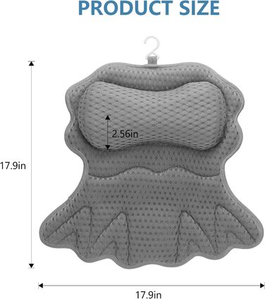 Підголовник для ванни SetSail: комфортна підтримка шиї та спини, сірий