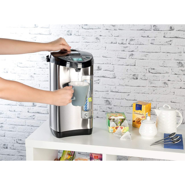 Електричний чайник Rosenstein & Söhne: диспенсер гарячої води, 5 літрів, 5 температурних режимів, 1200 Вт