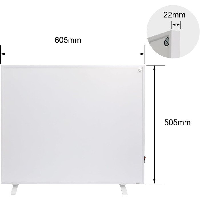 Інфрачервовий обігрівач Byecold 300 Вт з підставками, інфрачервовий електрообігрівач, енергозберігаючий, з захистом від перегріву, білий
