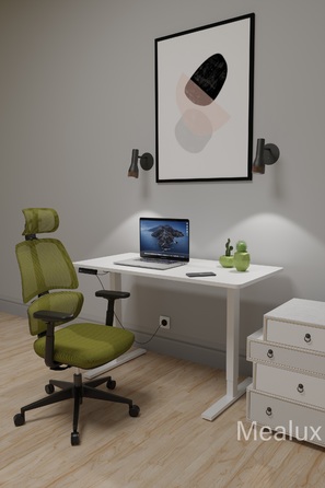 Комплект Mealux PowerDesk Lite White + Leo Air Plus Green (арт. EVO-201 Lite W/W+Y 546 KZ)
