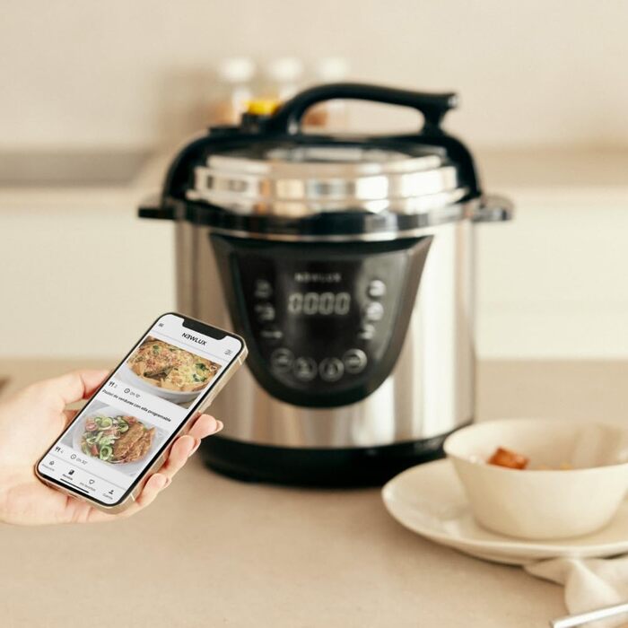 Електричний сковорода-каструля NEWLUX Chef Pot V110, 6L, 10 програм, 1000W, таймер 24год, 2 режими тиску