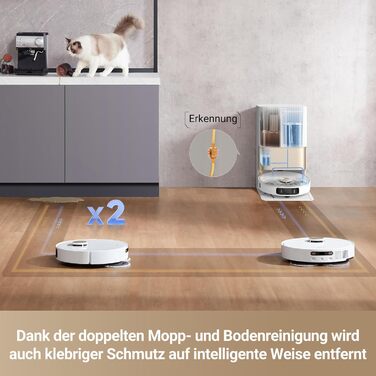 Dreame X30 Ultra: робот-пилосос та миючий робот з автоматичною очисткою, знімний миючий моп, інтелектуальна очистка килимів, потужність всмоктування 8300 Pa, білий