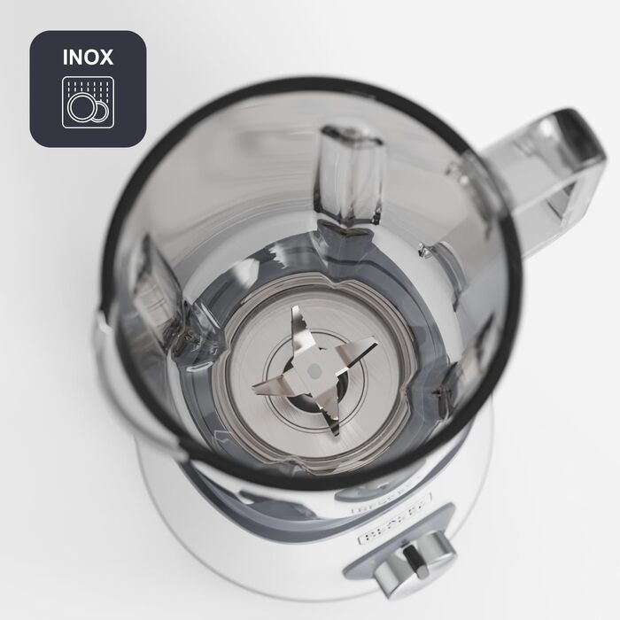 Блендер Black+Decker BXJB1201E 2200W з великим скляним глечиком 2.2L, 8 швидкостей, 6 лез з нержавіючої сталі, функція імпульсу, для смузі та подрібнення льоду, LED-дисплей, система безпеки