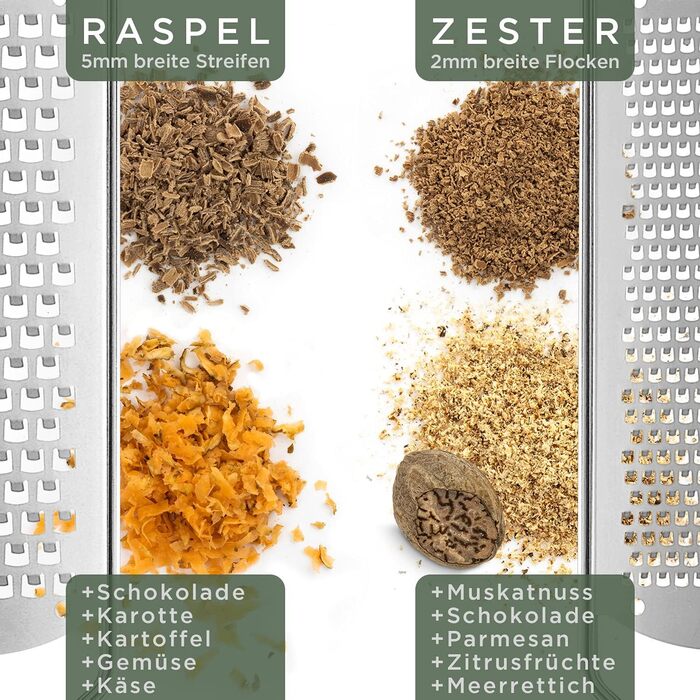 Терезка WALDWERK Design: тертка для овочів та сиру з нержавіючої сталі, з дерев'яним піддоном, без пластику