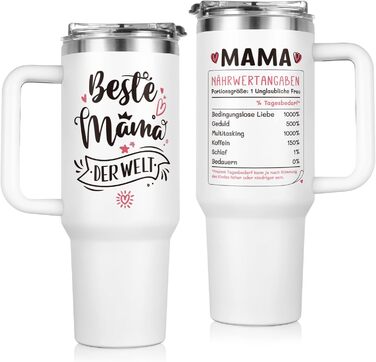 Термокружка 40oz з кришкою та трубочкою - подарунок мамі на день народження, на Різдво, від дочки/сина