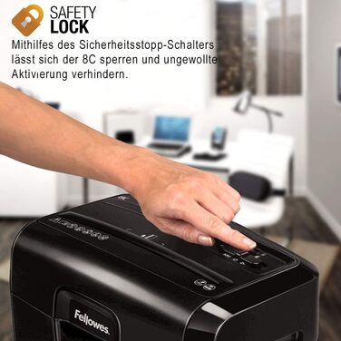 Fellowes Шредер для документів P4, чорний – Cross Cut, 15 л, знищення кредитних карт та скріпок