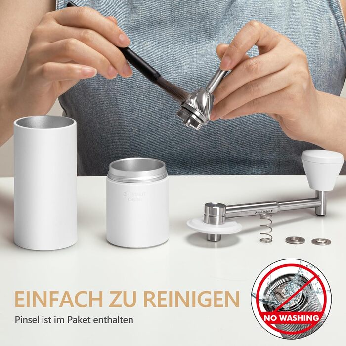 Ручна кавомолка TIMEMORE Chestnut з металевим корпусом, шліф Kegelschliff S2C, для еспресо та френч-прес, чорна