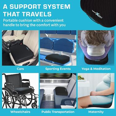 Подушка для сидіння Xtreme Comforts - підходить для офісного крісла, робочого столу, інвалідного візка та авто. Зручна спинна подушка з ручкою.