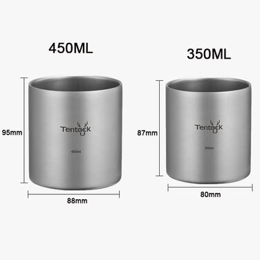 Титанова кружка Tentock 350 мл
