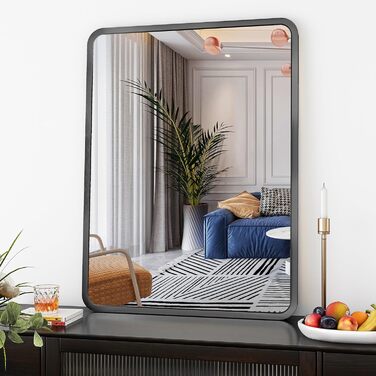 Дзеркало на стіну 60x90 см, чорне - для ванної кімнати, вітальні, спальні, прихожої