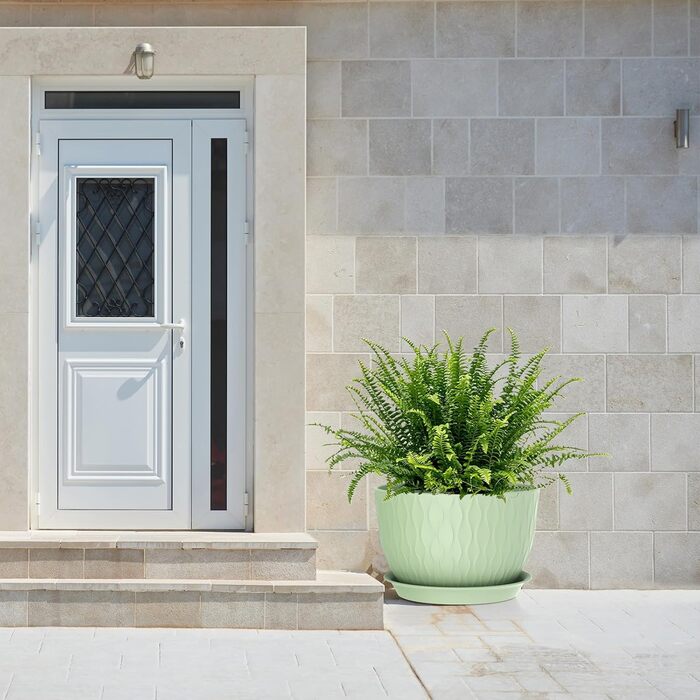 Набір горщиків для квітів з автополивом, 3 шт. (30/25/22 см, світло-зелений)