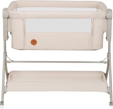 Дитяче ліжко Lionelo Leonie Plus 3 в 1: ліжко, коліска, ліжко-приліжко з регулюванням висоти, сітчасті стінки, знімною бічною панеллю та коліщатками з гальмом. Бежевий колір.