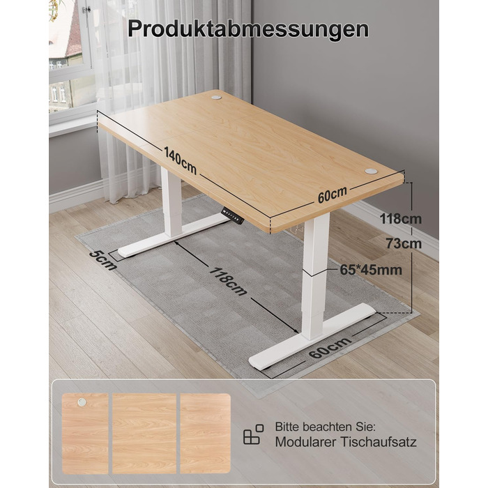 Дитячий електричний стіл Airfish 80x60/140x60 см з регулюванням висоти та функцією пам'яті | Стіл для дому/офісу