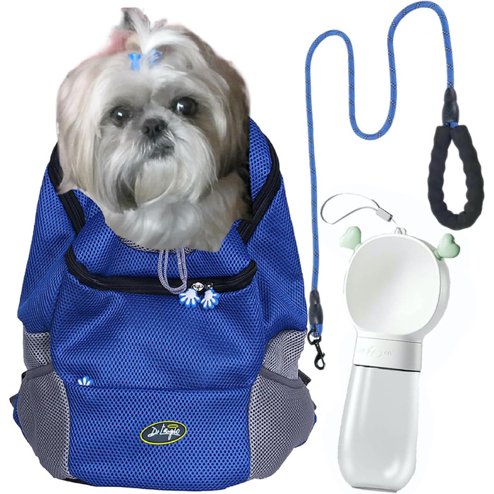 Рюкзак для собак і котів - Рюкзак для тварин - Сумка для тварин - Рюкзак для собак - Дихаюча сумка для собак - Рюкзак для тварин дихаючий і складаний. (Маленький, синій)Di LAngelo - Рюкзак для домашніх тварин (маленький, синій)