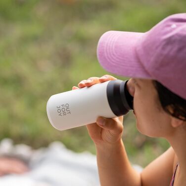 Термокружка з нержавіючої сталі 350 мл | Термокружка для кави та чаю на винос | З подвійними стінками, ізольована, не протікає | Подорожна термокружка | Зберігає тепло до 4 годин / холод до 8 годин (Білий Шовк)