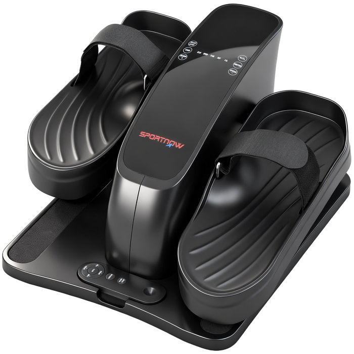 Міні-велотренажер з 12 рівнями навантаження, LED-дисплеєм, пультом дистанційного керування, неслизькою поверхнею, портативний, металевий, пластиковий, чорного кольору