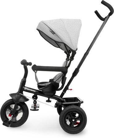 Триколісний велосипед HyperMotion з ручкою для батьків 3-в-1, сірий - для дітей від 1 до 4 років (до 20 кг)